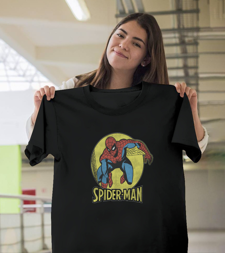 Spider-Man Marvel Classic Comic Style Circle T-Shirt