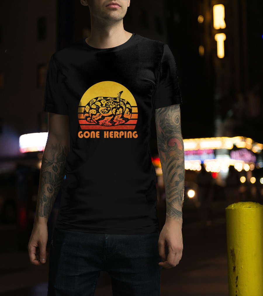 Gone Herping Retro Snake Reptile Animal Amateur T-Shirt