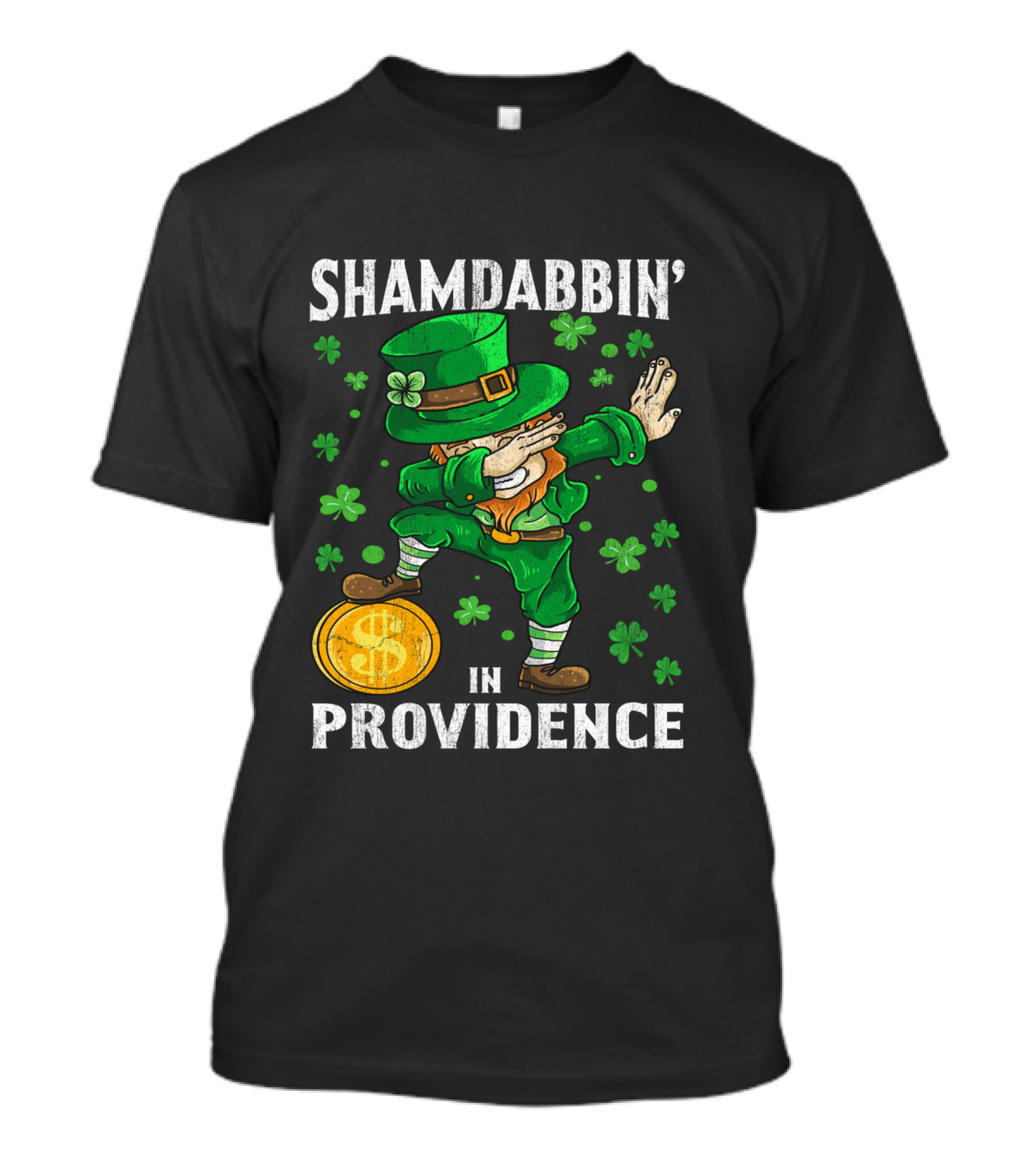 Shamdabbin' Leprechaun With Gold Coin In Providence St Patricks Day T-Shirt