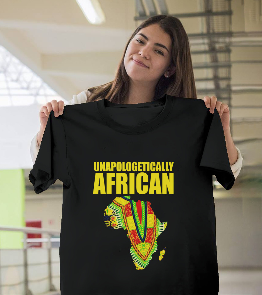 Unapologetically African Melanin Pride Kente Map T-Shirt
