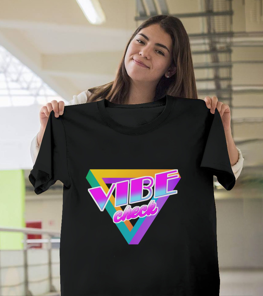 Vibe Check Retro Triangle Neon T-Shirt