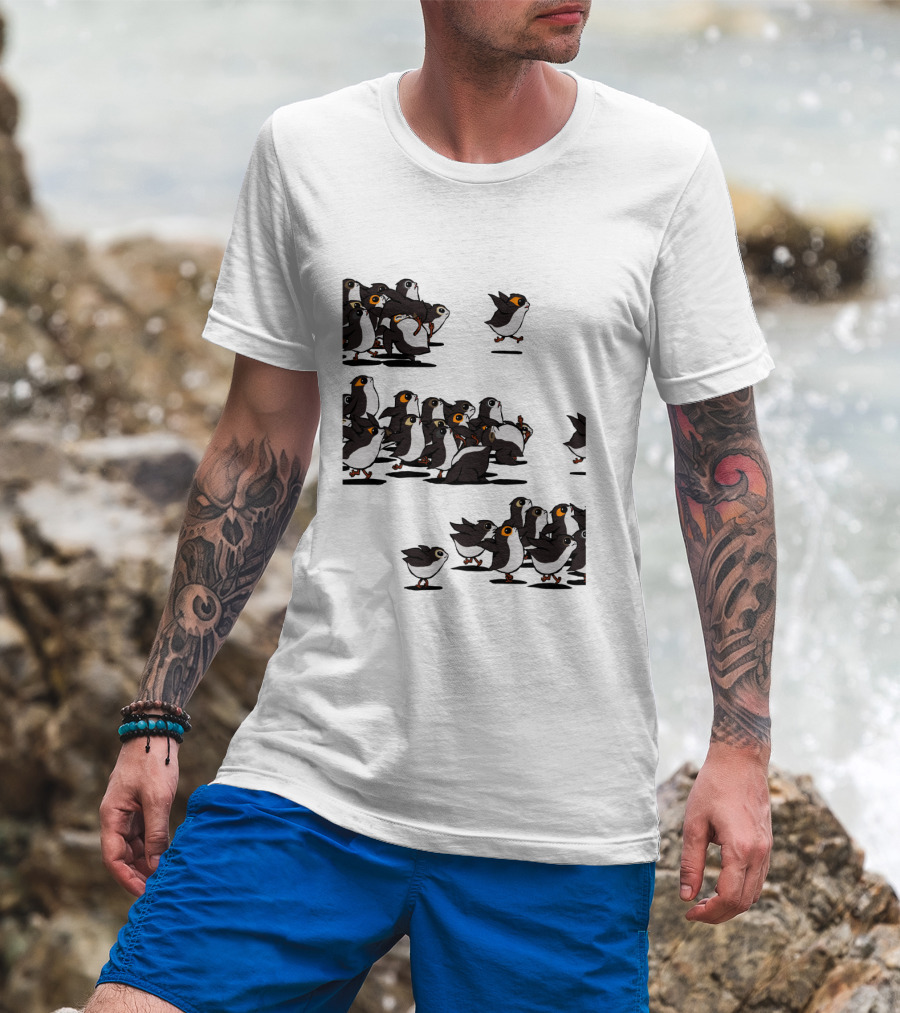 Flock Of Porgs Follow The Leader Star Wars Inspired Porg Fan T-Shirt