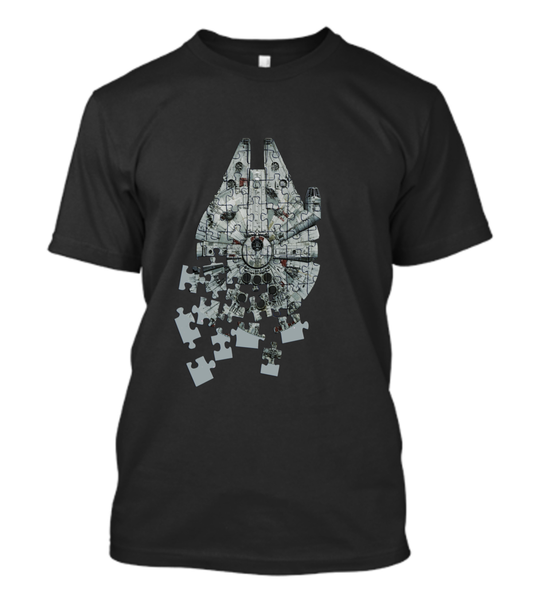 Star Wars Millennium Falcon Puzzle Spaceship Assembly T-Shirt