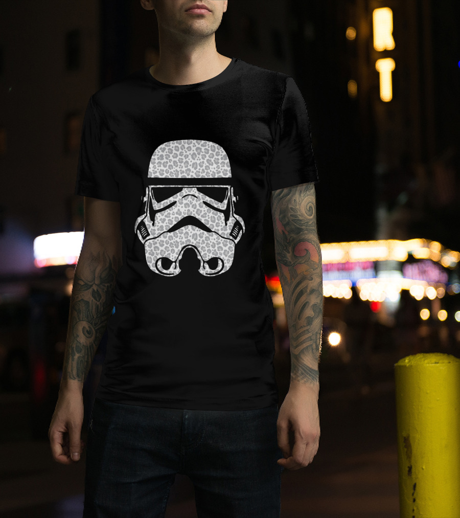 Stormtrooper Helmet Cheetah Pattern Fill T-Shirt