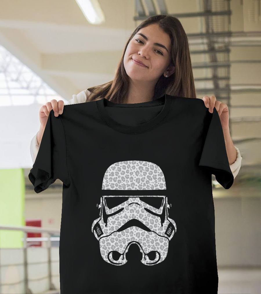 Stormtrooper Helmet Cheetah Pattern Fill T-Shirt