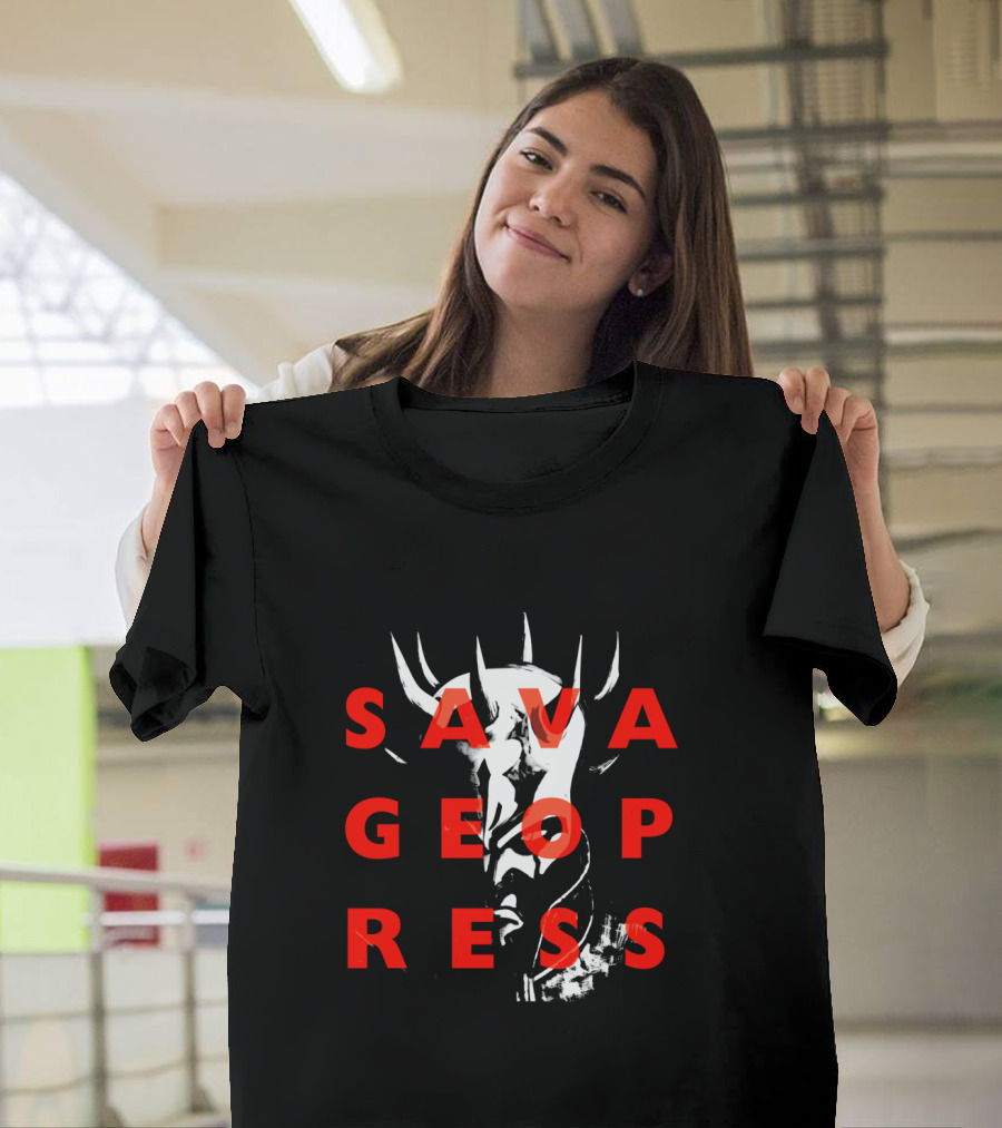 The Clone Wars Savage Opress Bold Red Text Overlay Face T-Shirt