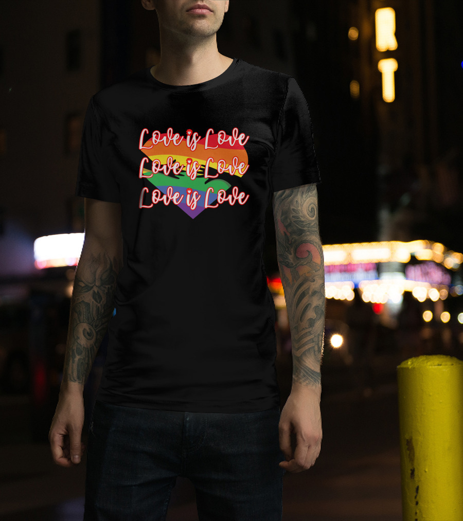 Love Is Love Rainbow Heart Pride T-Shirt