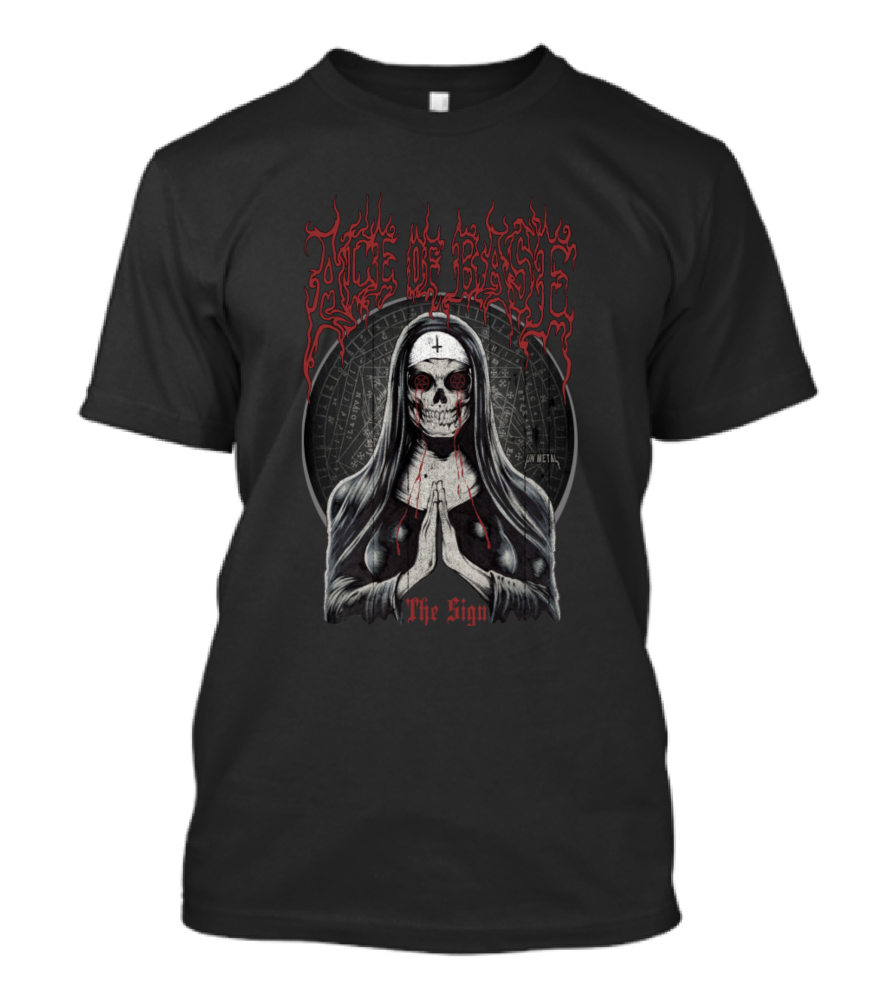 Ace Of Base The Sign Metal Skull Nun T-Shirt