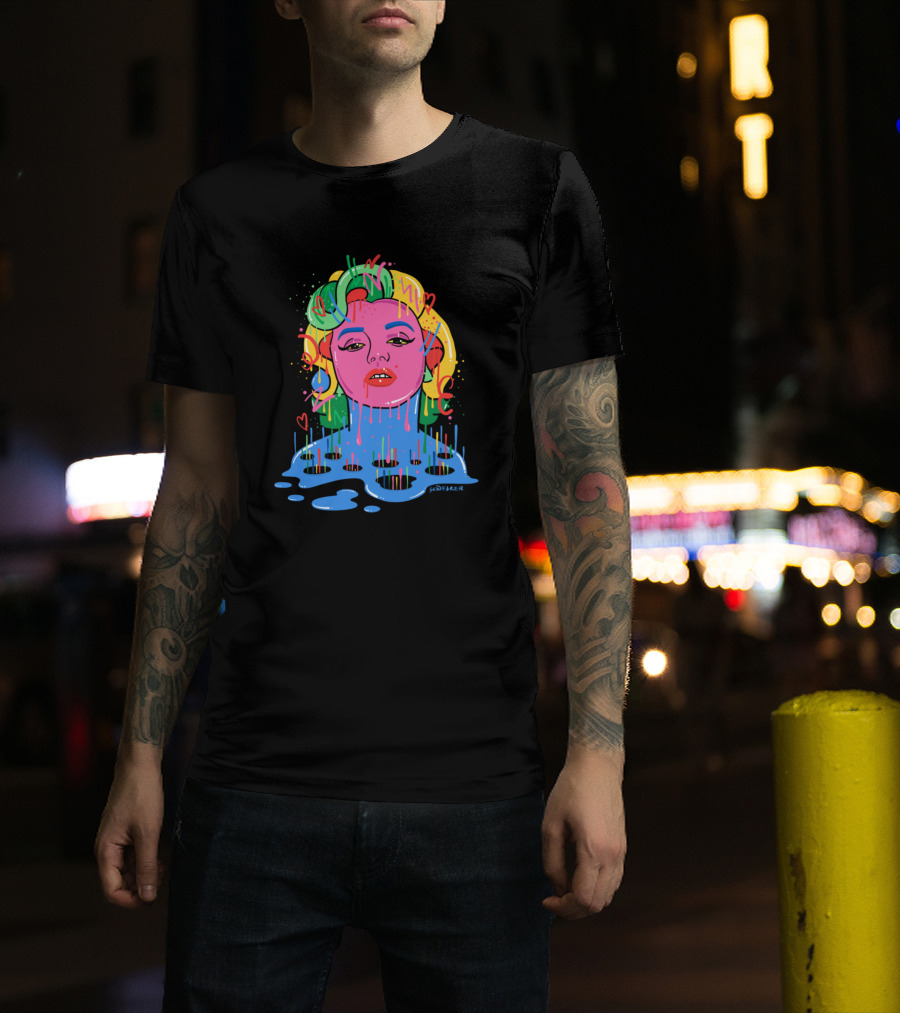 Marylin Monroe Trippy Monroe Vibrant Pop Art By Santlov T-Shirt