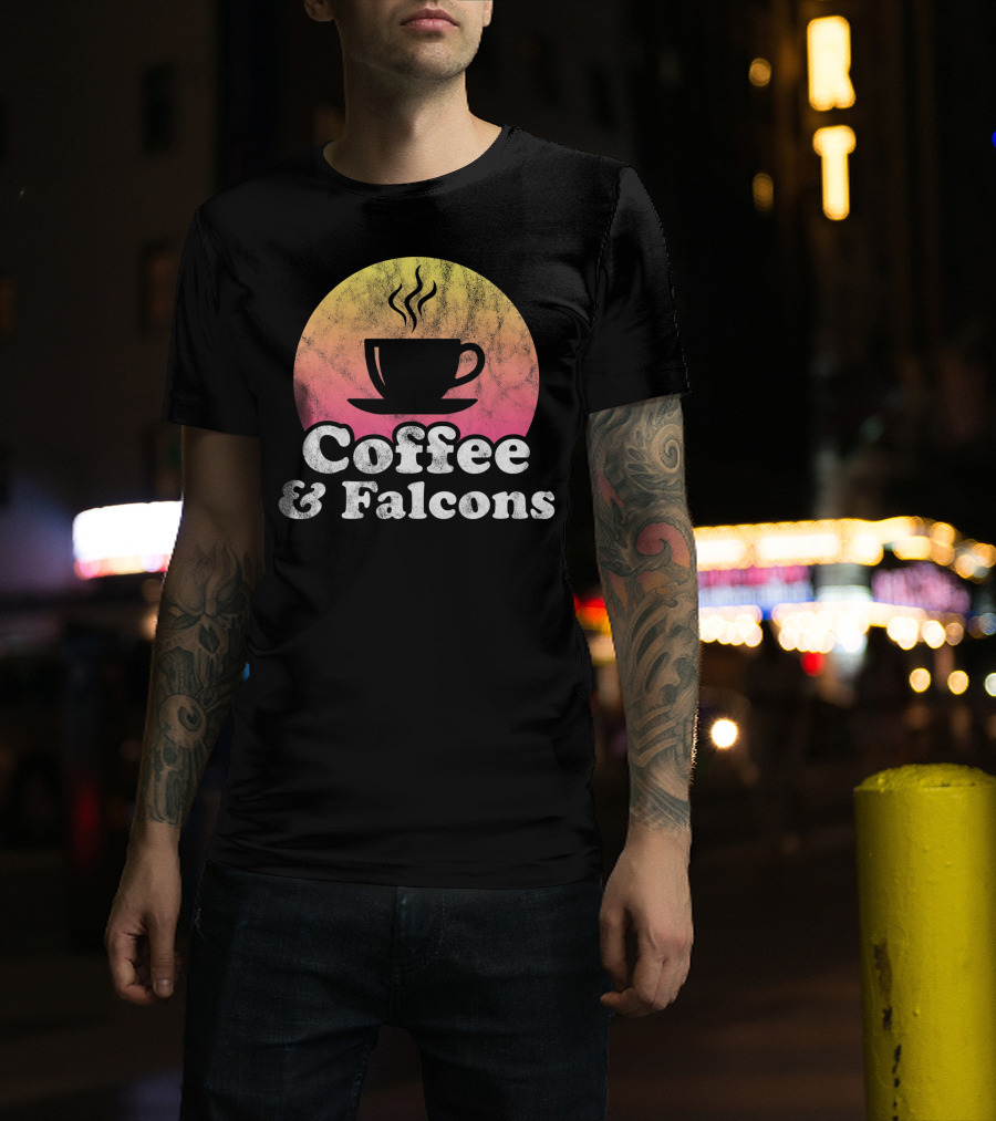 Coffee And Falcons Falcon Retro Style Cup T-Shirt
