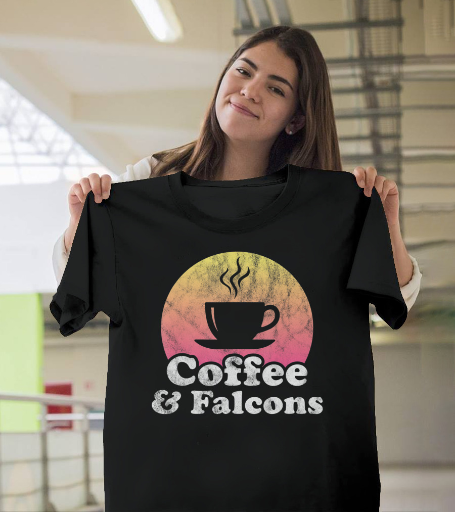Coffee and Falcons Falcon Retro Style Cup T-Shirt