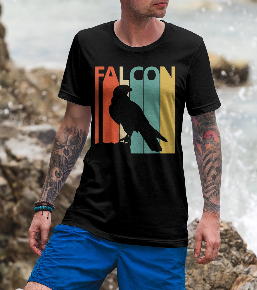 FALCON Safari Zoo Animal Silhouette Retro Stripes T-Shirt