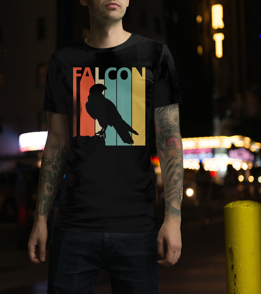 FALCON Safari Zoo Animal Silhouette Retro Stripes T-Shirt
