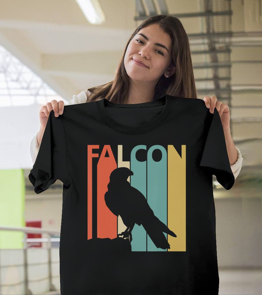 FALCON Safari Zoo Animal Silhouette Retro Stripes T-Shirt