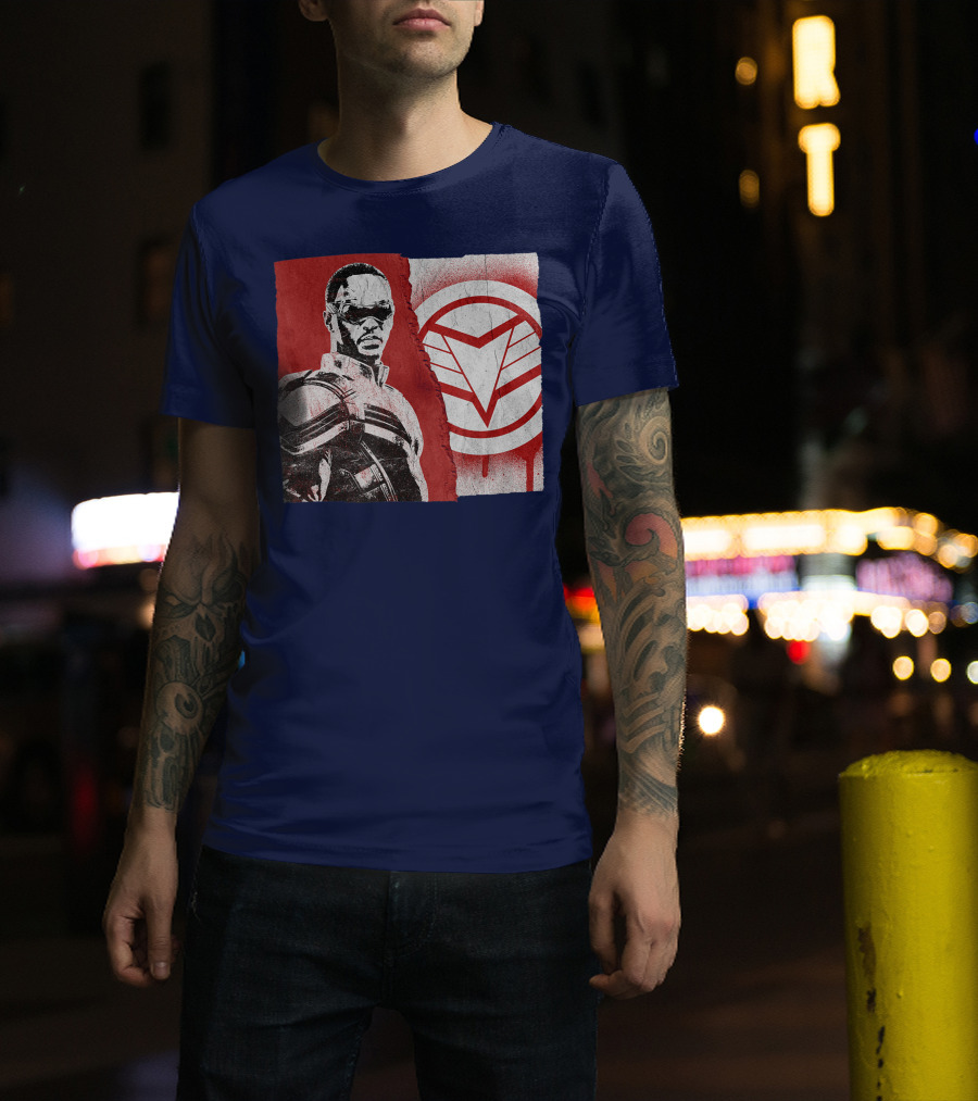 Marvel Sam Wilson The Falcon And The Winter Soldier Red White Emblem T-Shirt