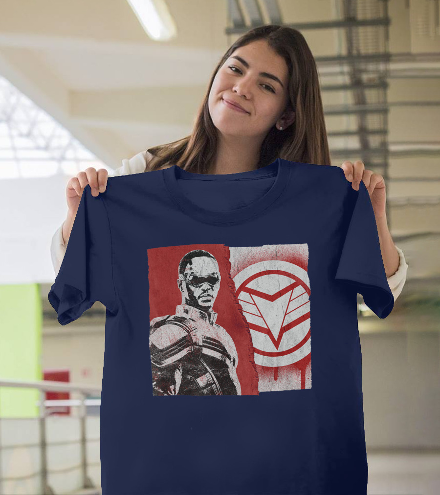 Marvel Sam Wilson The Falcon and The Winter Soldier Red White Emblem T-Shirt