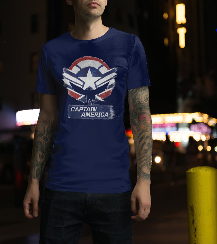 Marvel The Falcon The Winter Soldier Captain America Shield Chalk T-Shirt