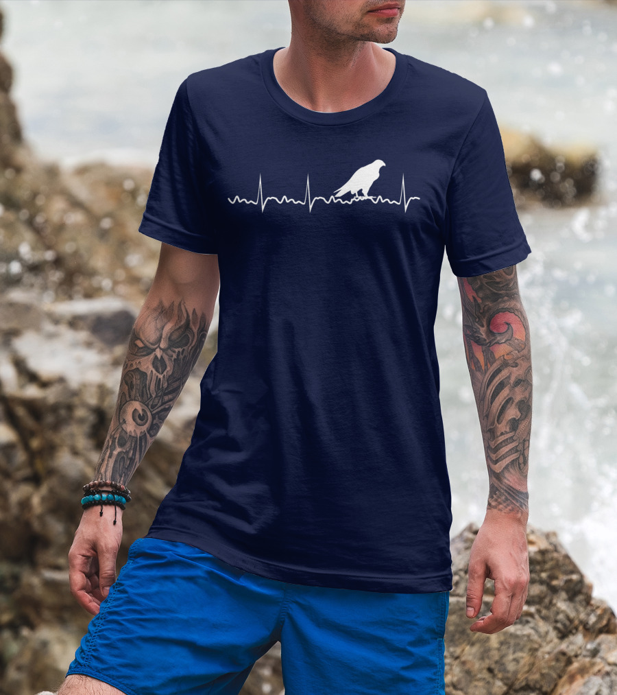 Peregrine Falcon Bird Heartbeat Pulse Animal T-Shirt