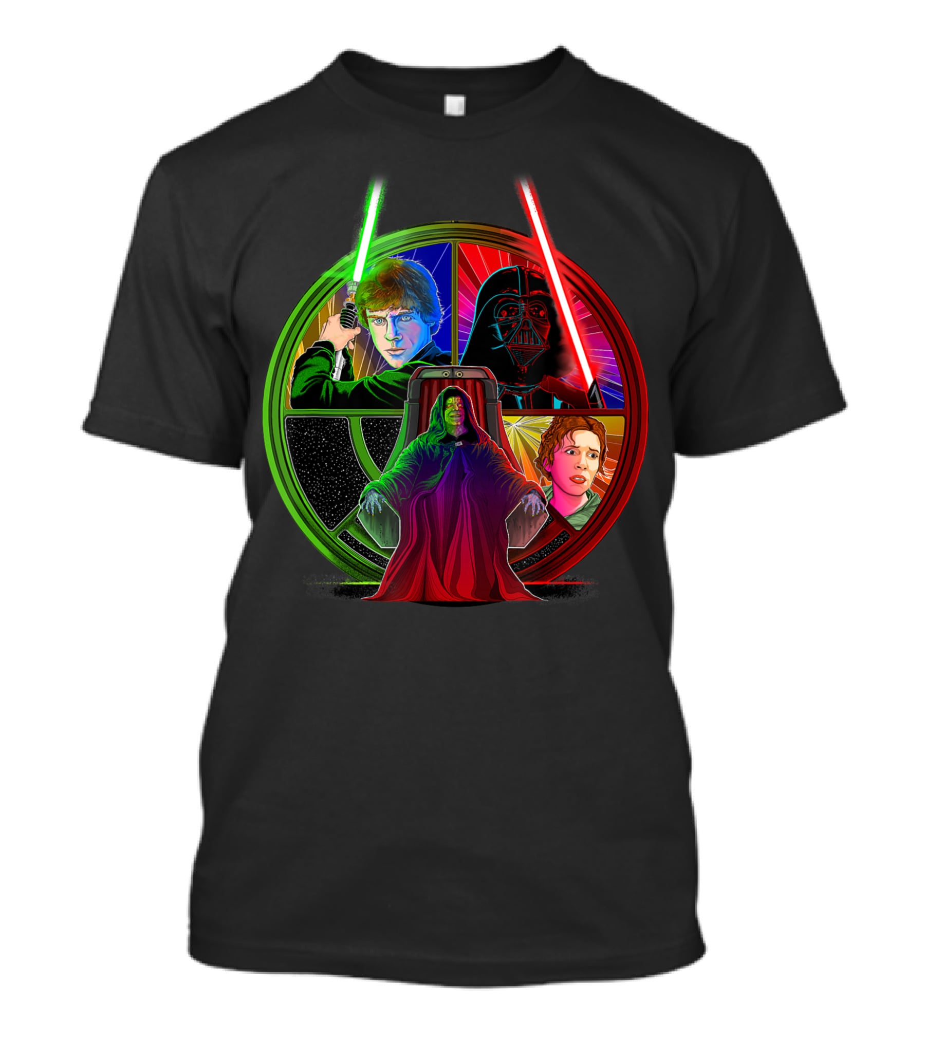 Star Wars Return Of The Jedi Exclusive Throne Room Luke Vader Emperor Leia T-Shirt