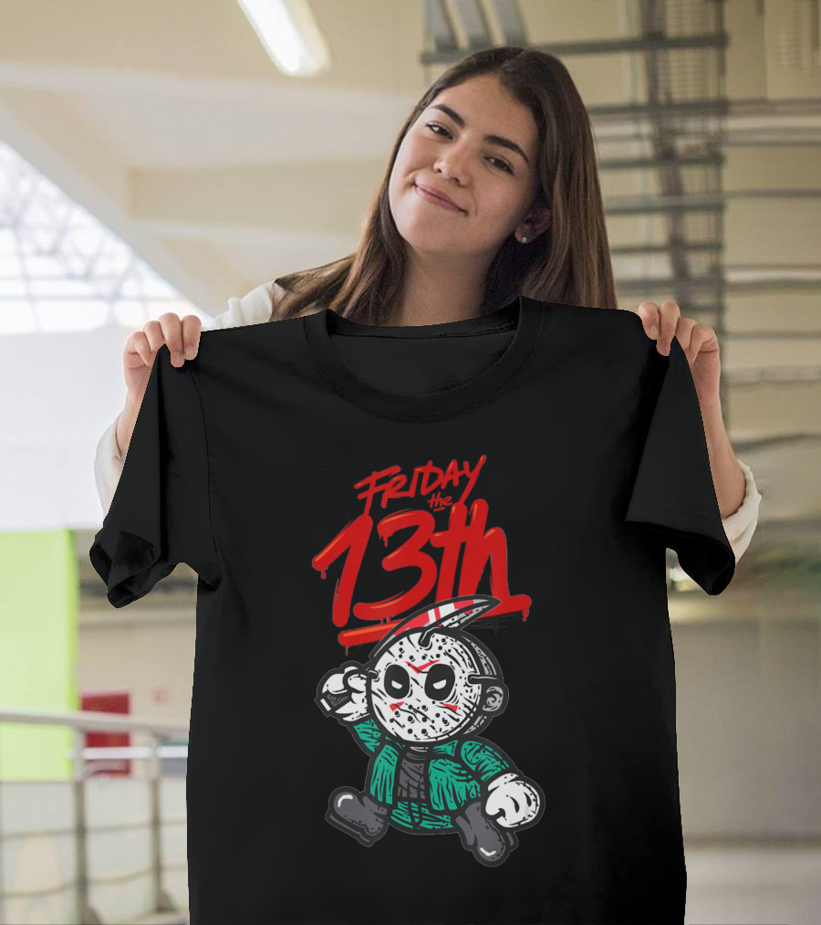 Friday the 13th Cute Baby Horror Characters Playing Horror T-Shirt