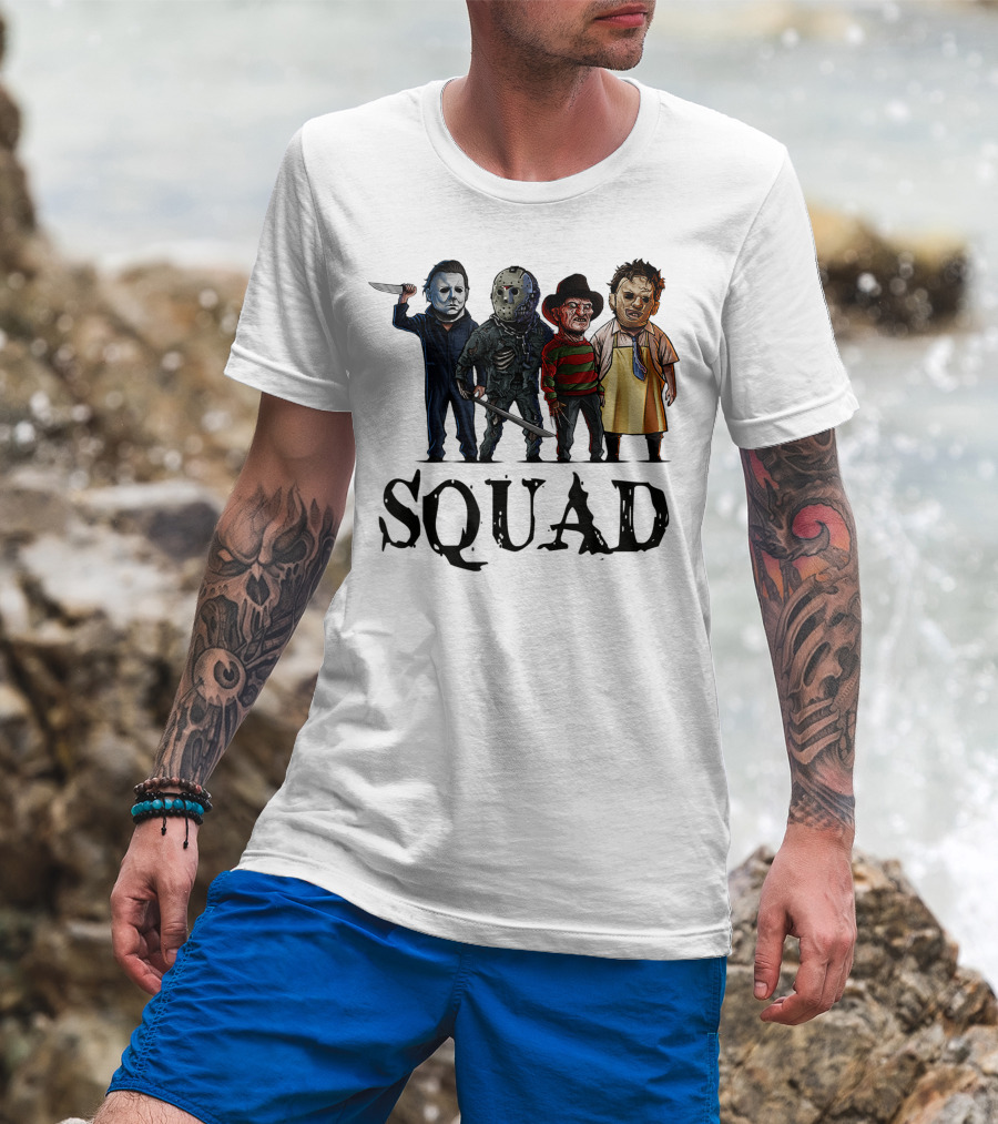Halloween Horror Movies Fan Lover Squad Iconic Characters T-Shirt