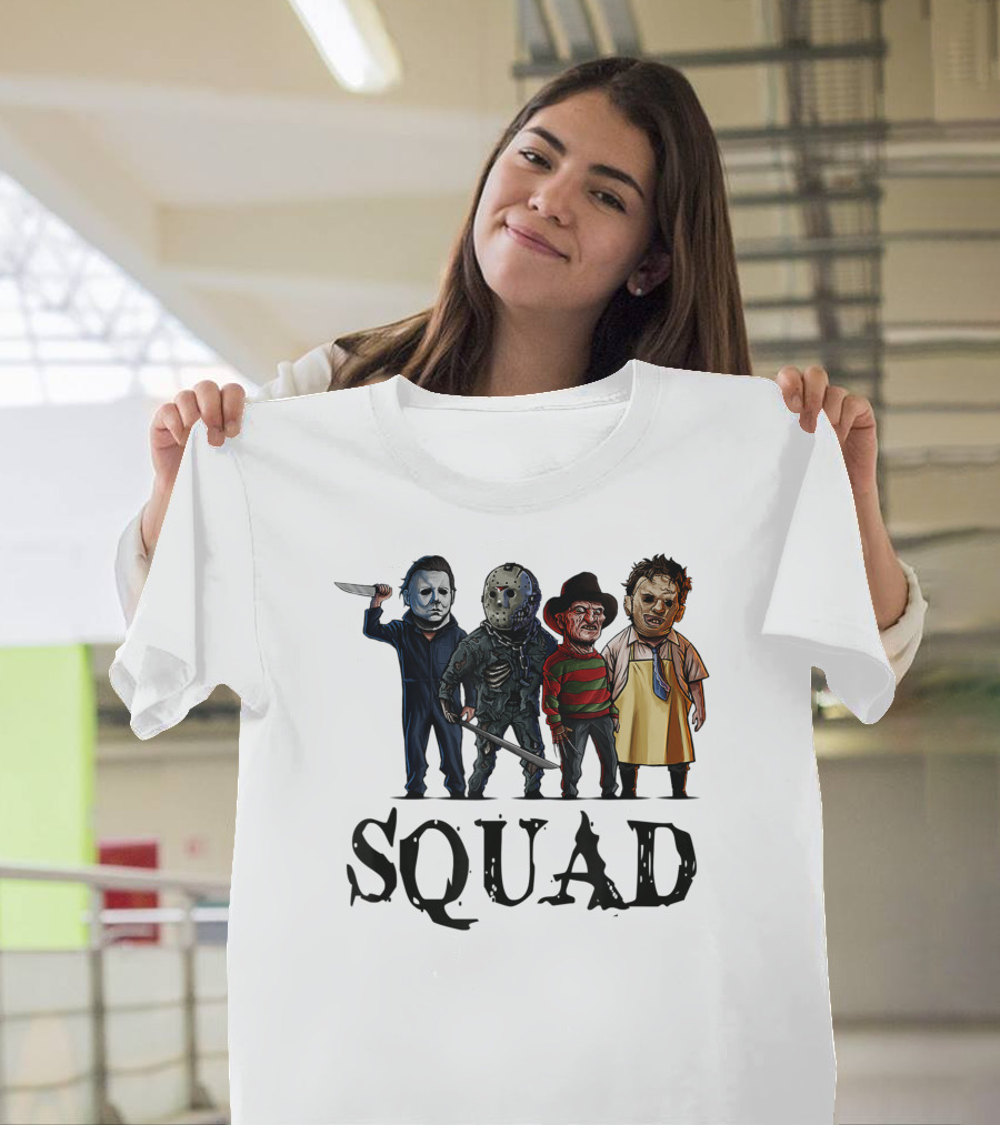Halloween Horror Movies Fan Lover Squad Iconic Characters T-Shirt