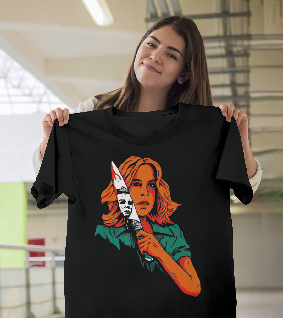Halloween Horror Movie Girl Killer Mask 13th Knife T-Shirt