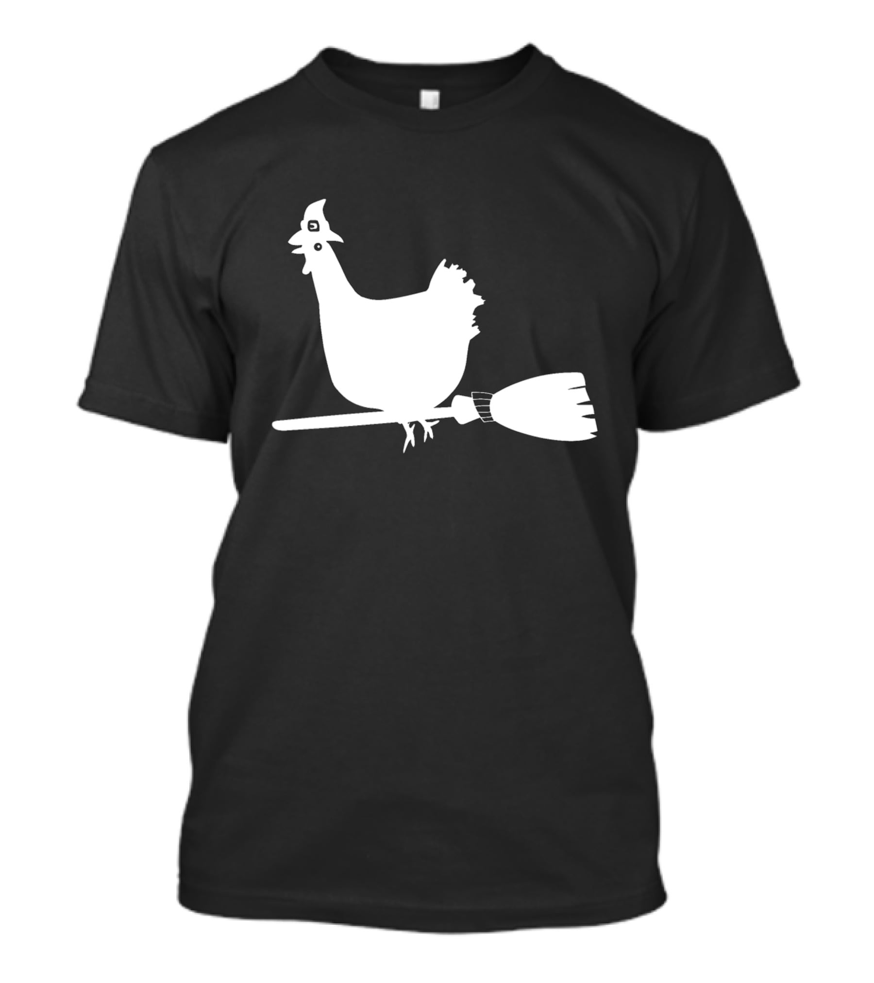 Halloween Chicken On Witch Broom T-Shirt