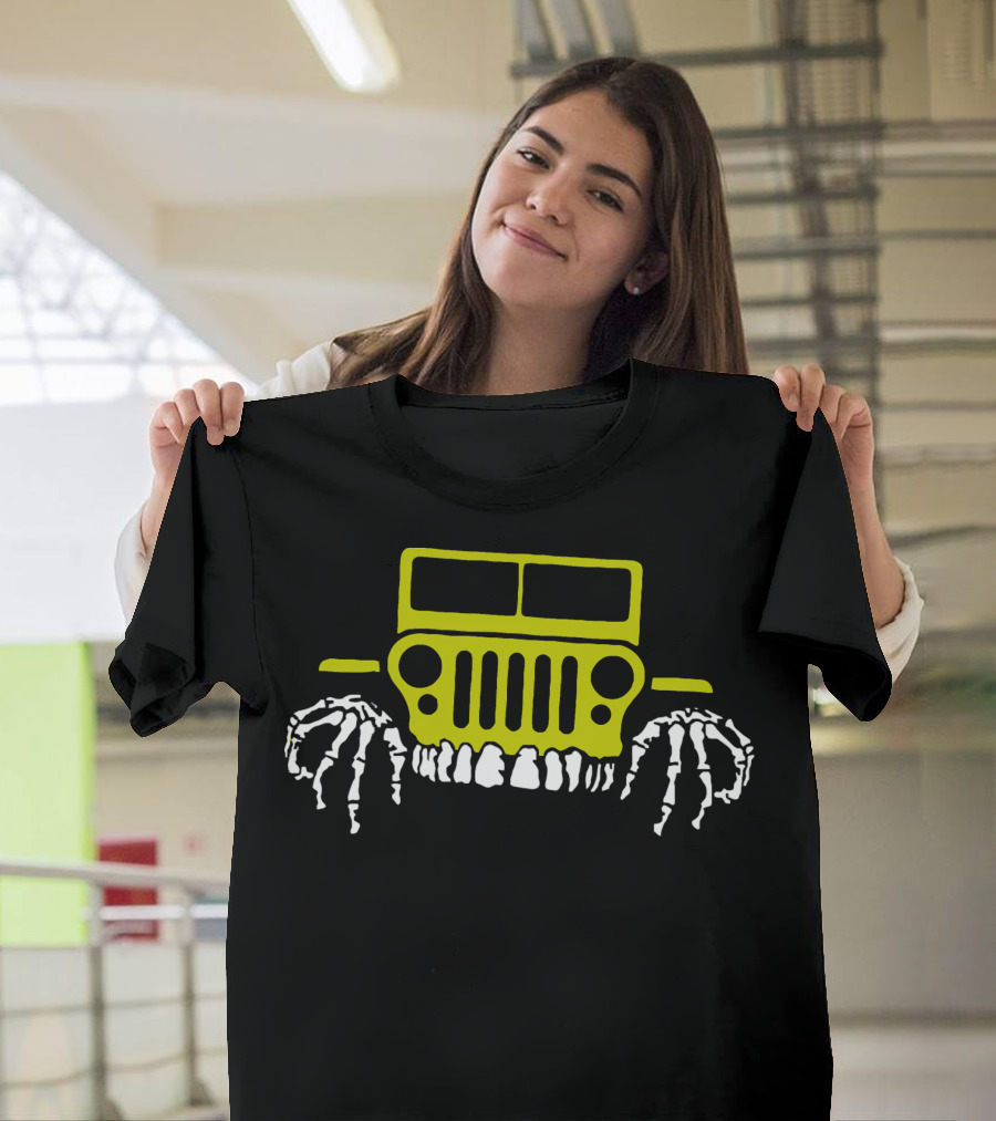 Halloween Jeep with Skeleton Wheels T-Shirt