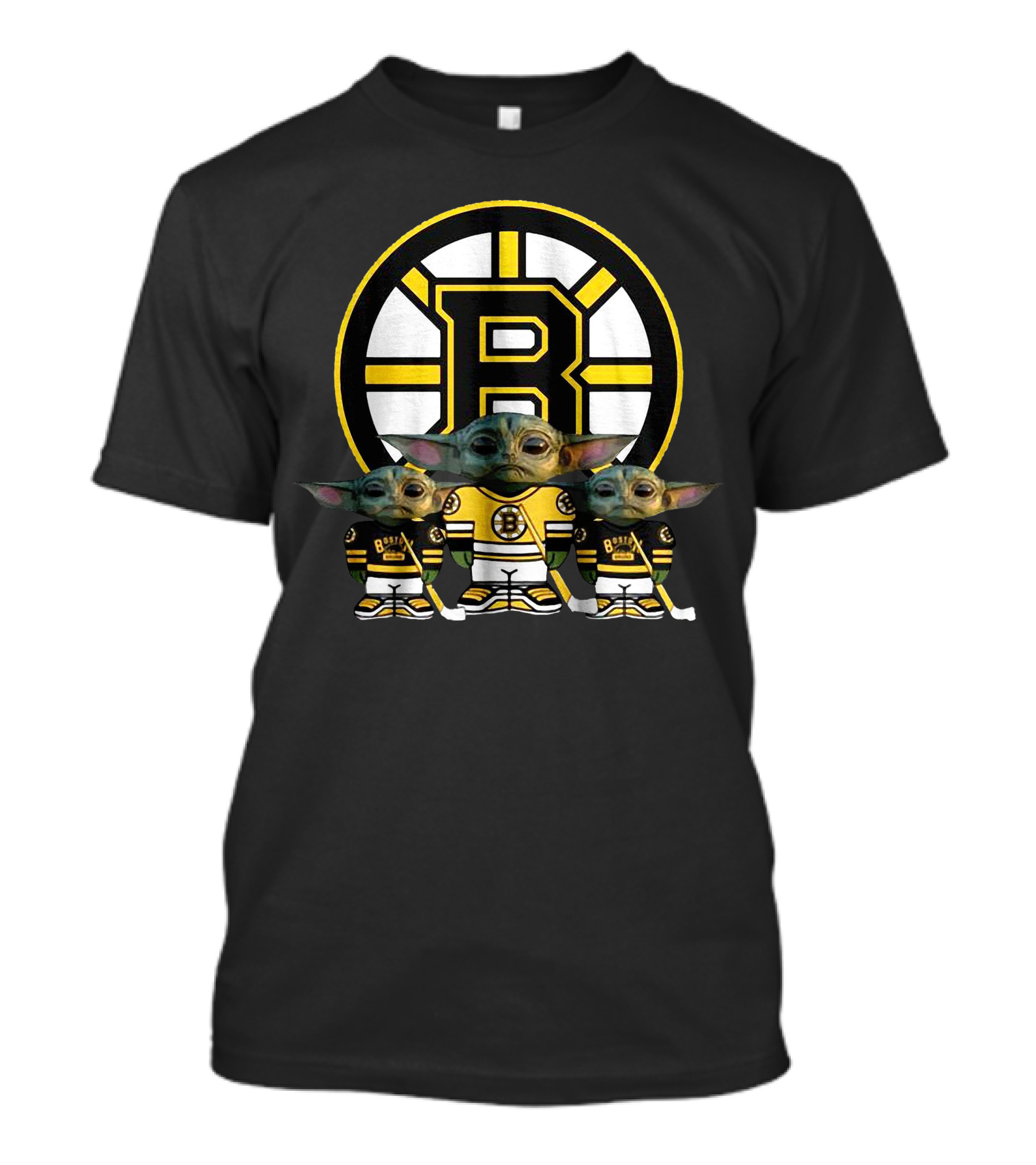 Boston Bruins Hockey Team Bruins Logo With Characters T-Shirt