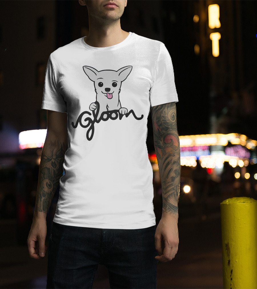 Gloom Cute Dog Cartoon Posing With Lively Expression T-Shirt