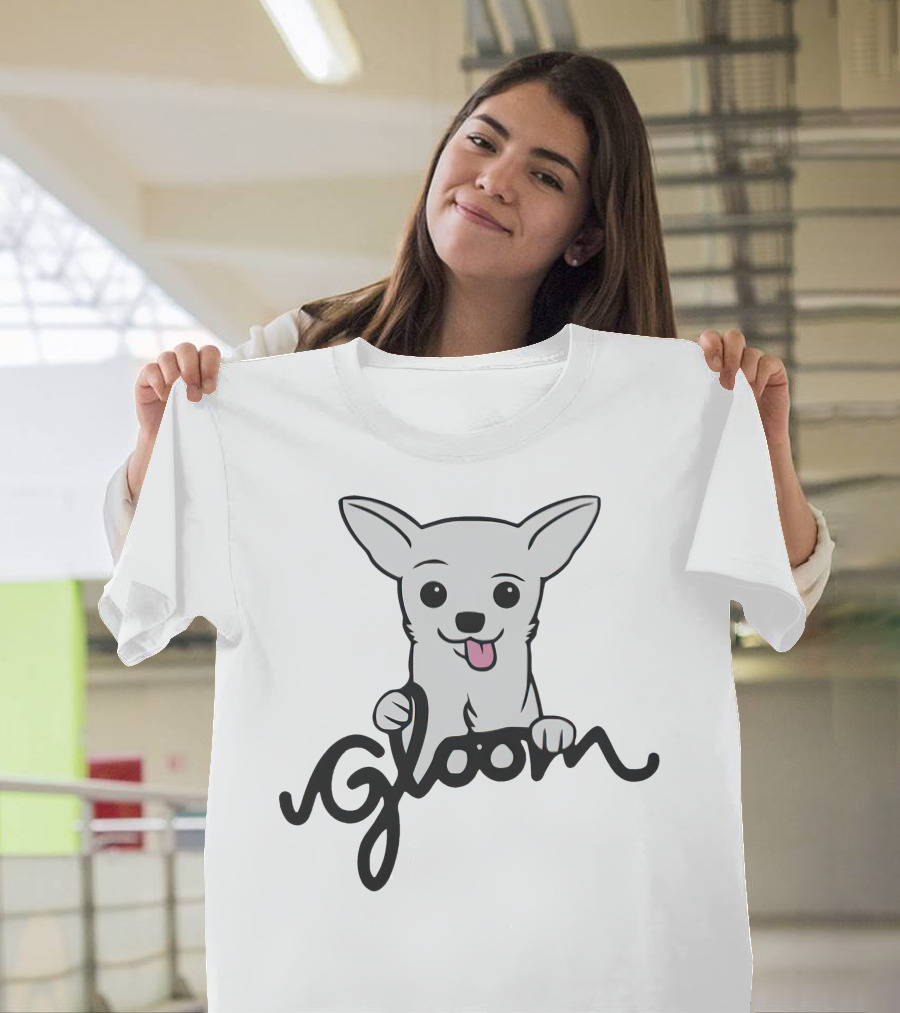 Gloom Cute Dog Cartoon Posing With Lively Expression T-Shirt