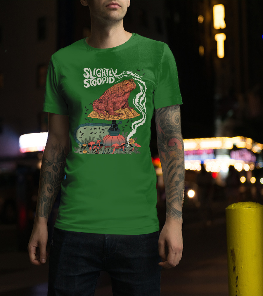 Slightly Stoopid Toad On Hookah With Mushrooms And Smoke T-Shirt