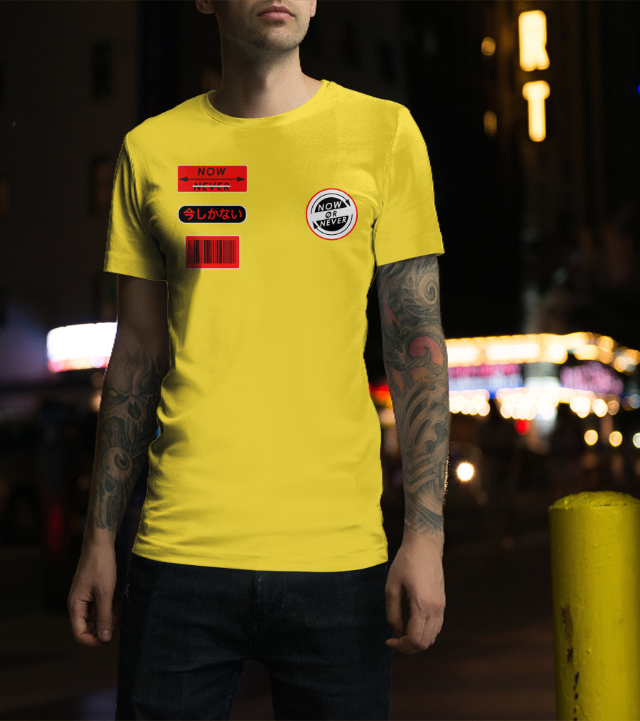 Now Or Never Colby Brock Merch Japanese Text Barcode T-Shirt