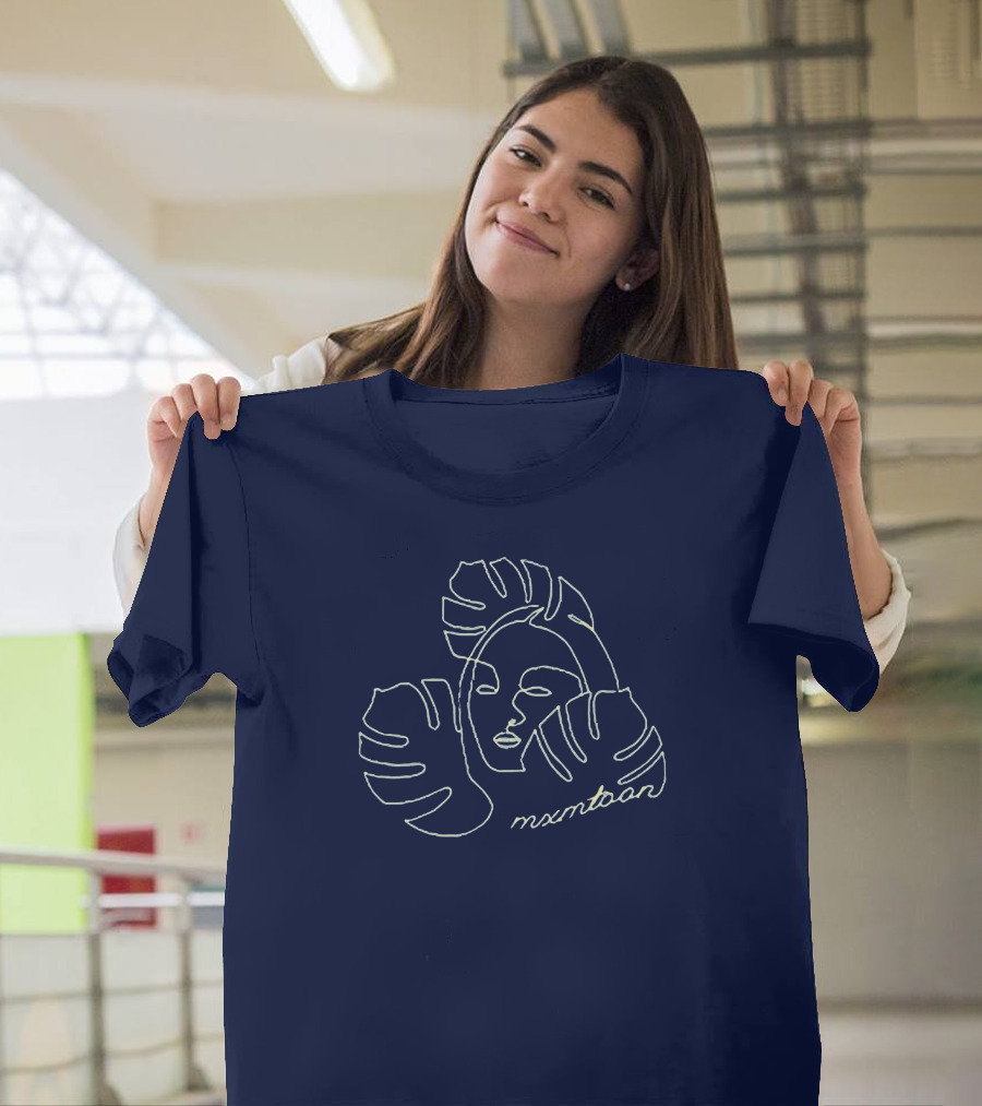 Mxmtoon Minimalist Line Art Face And Leaves T-Shirt