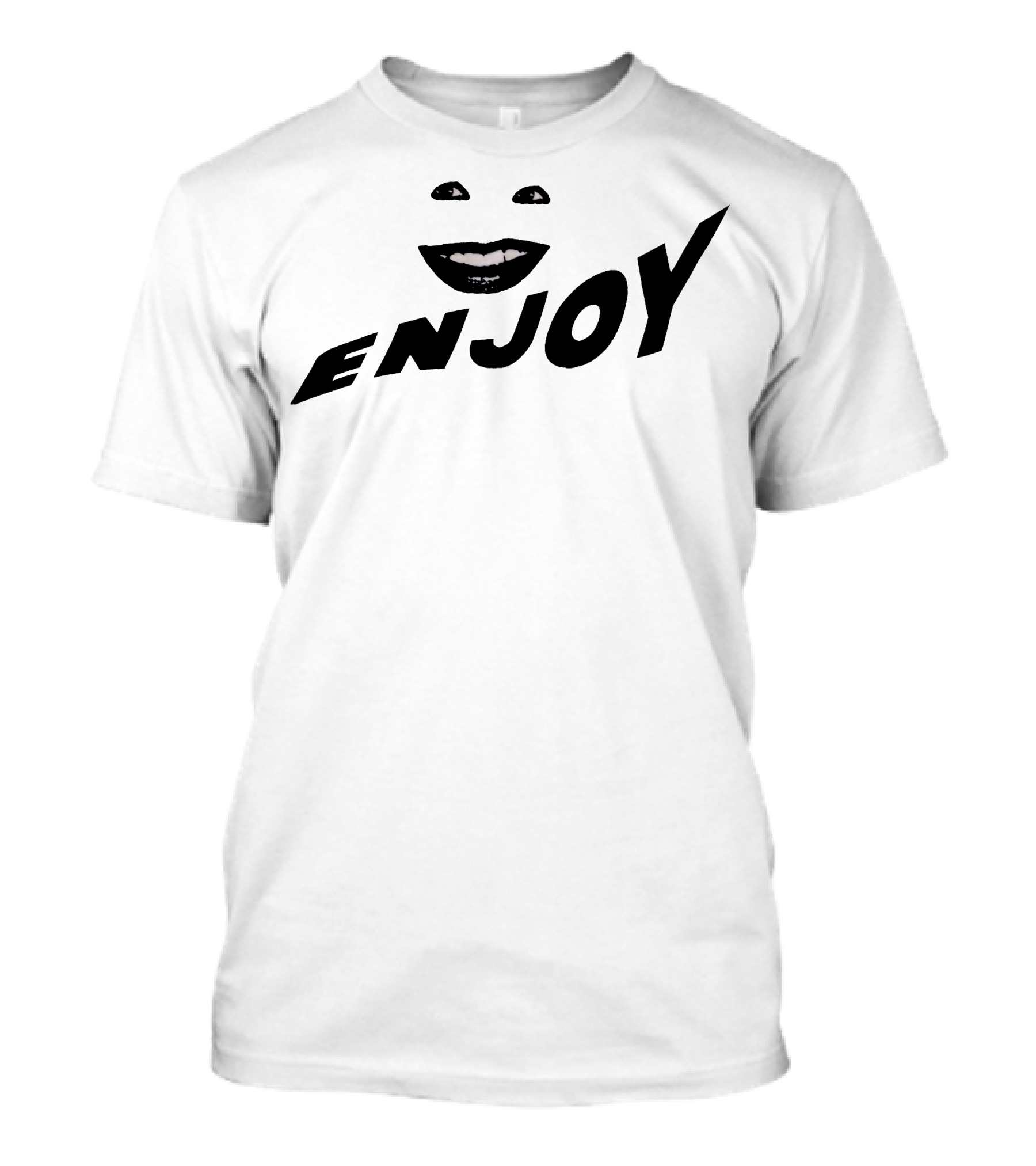 Enjoy Smile Black And White Minimalism T-Shirt