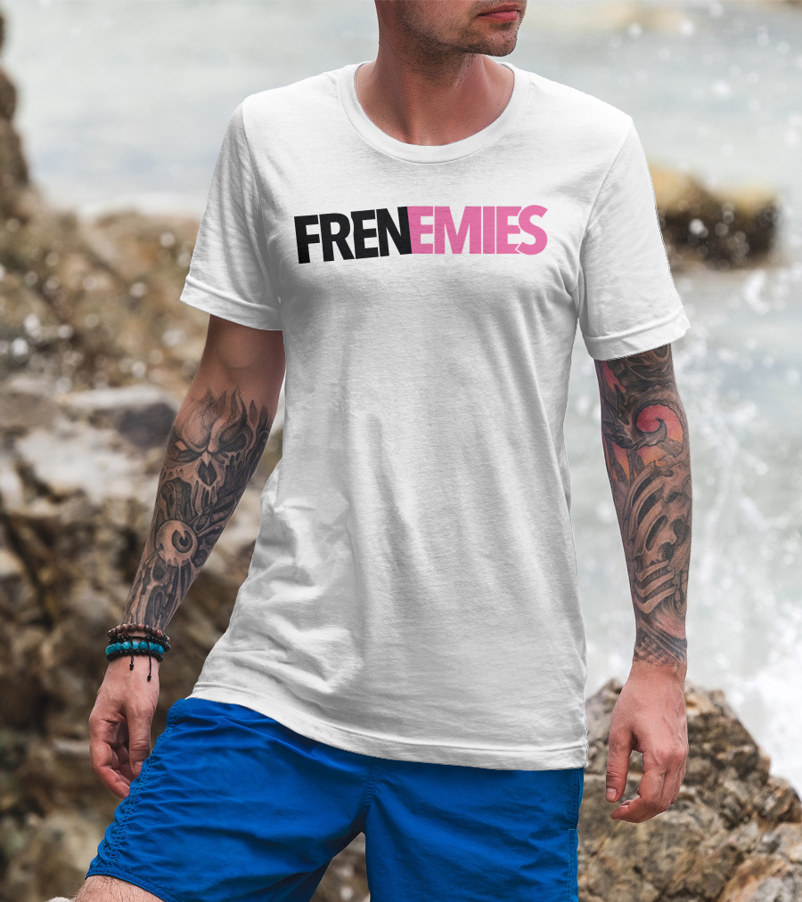 H3 Frenemies Pink And Black Text Logo Merch T-Shirt