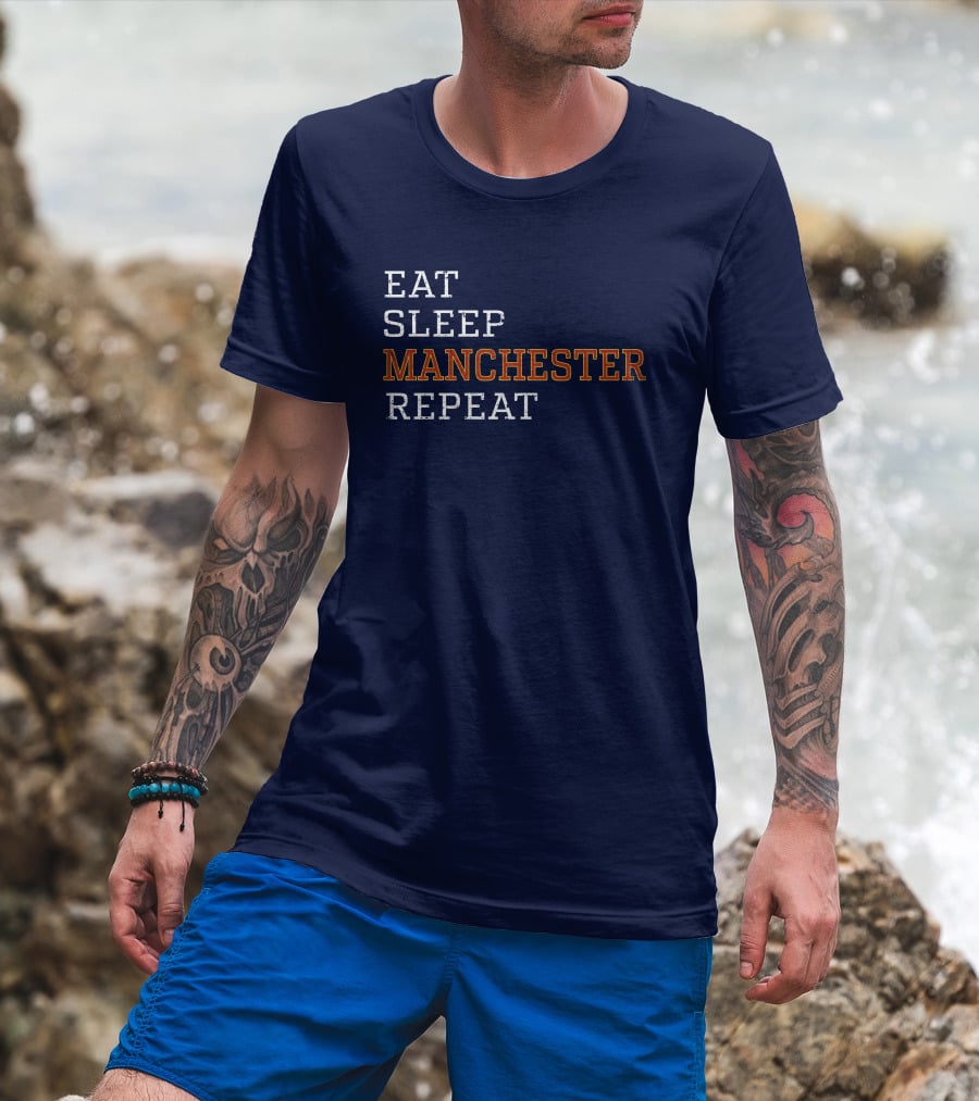 Eat Sleep Manchester Repeat T-Shirt
