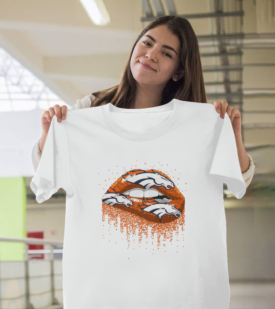 Denver Broncos Glitter Lips T-Shirt