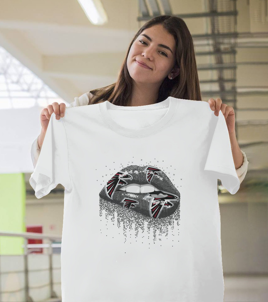 Atlanta Falcons Glitter Lips T-Shirt