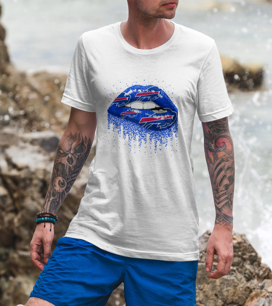 Buffalo Bills Football Team Blue Lips T-Shirt