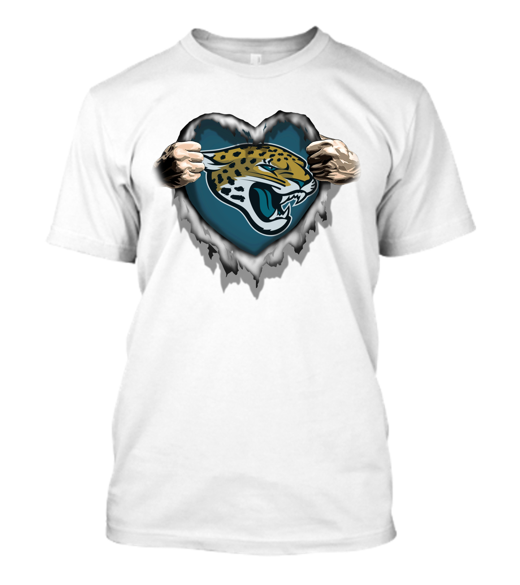 Jacksonville Jaguars Ripped Heart T-Shirt