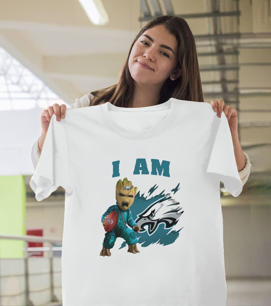 I Am Groot Philadelphia Eagles Football Marvel Crossover T-Shirt