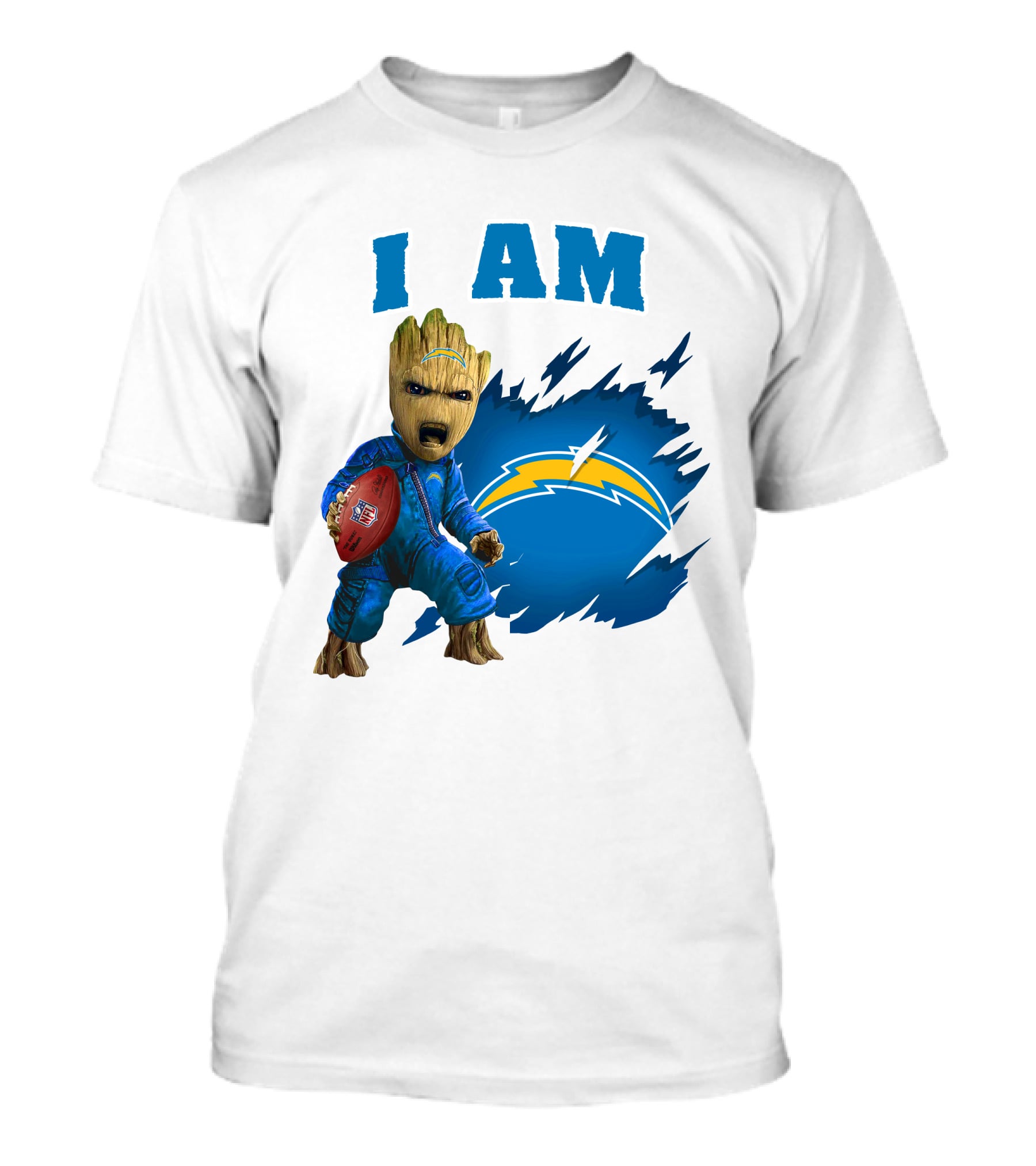 I Am Groot Los Angeles Chargers Football Marvel Character T-Shirt