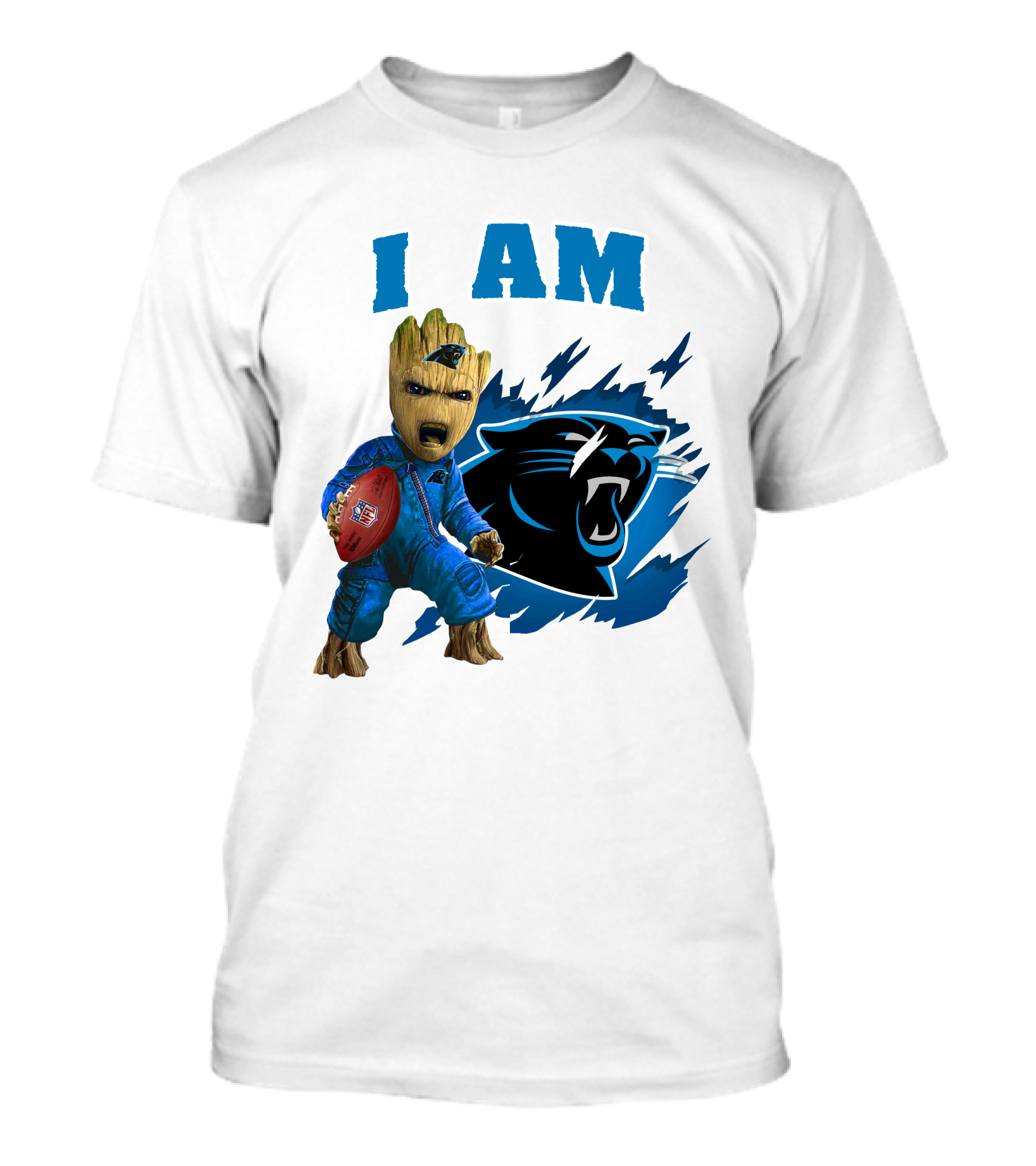 I Am Groot Carolina Panthers NFL Football Groot With Panthers T-Shirt