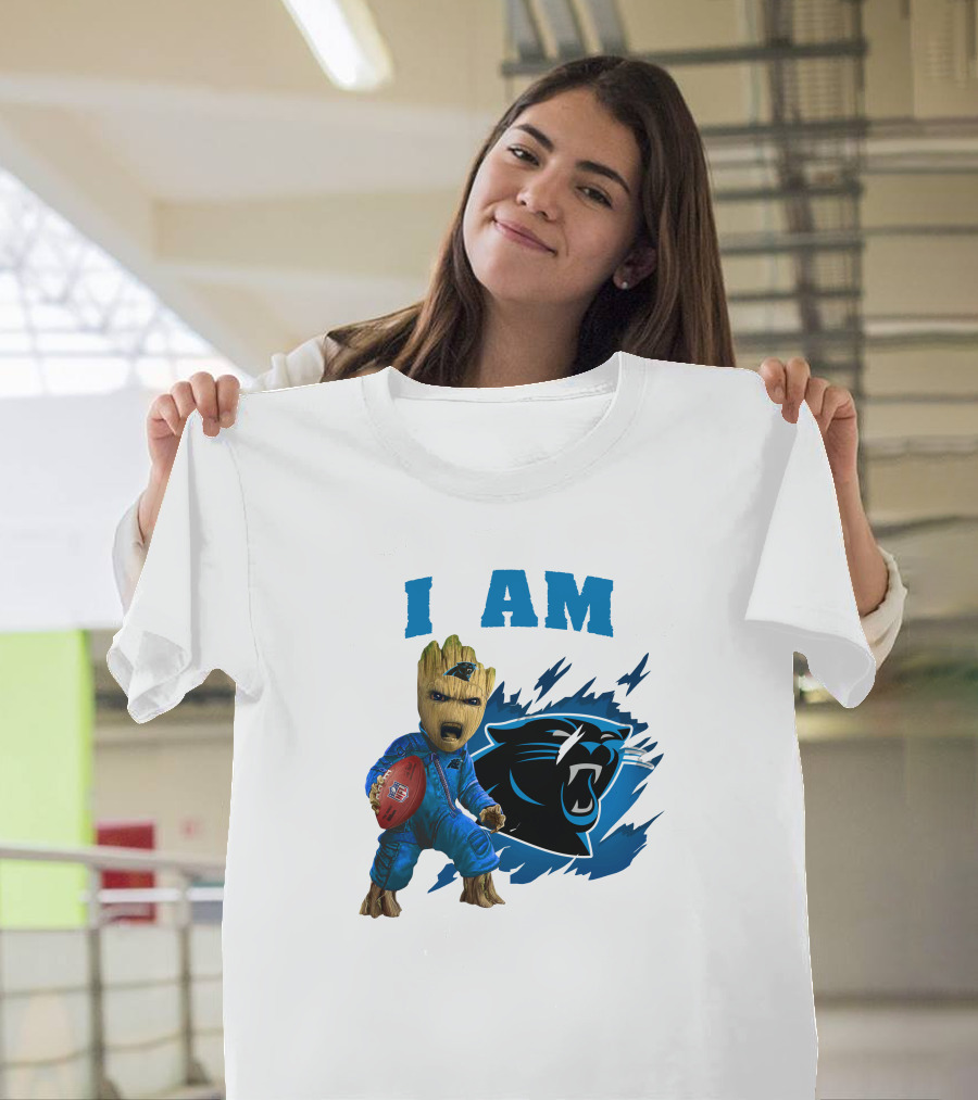 I Am Groot Carolina Panthers NFL Football Groot With Panthers T-Shirt