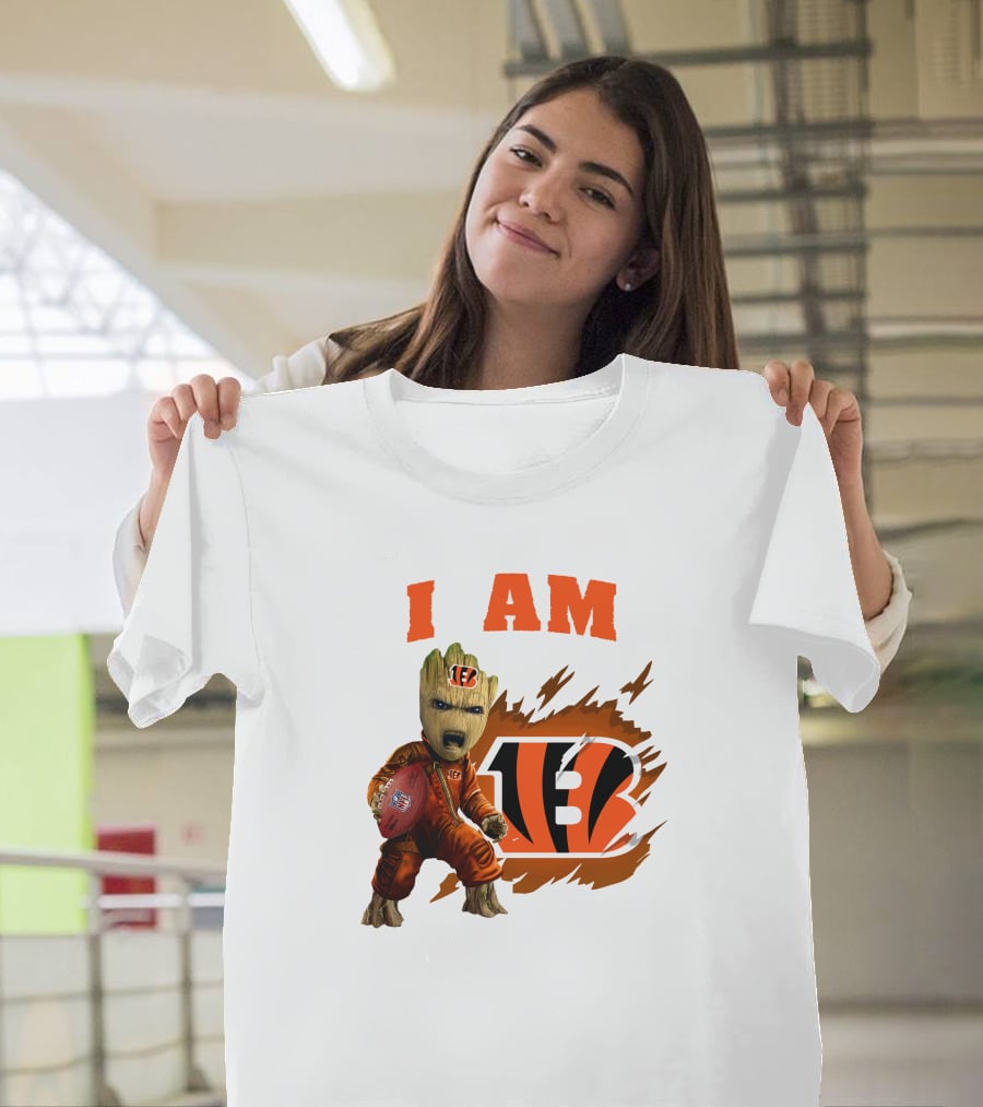 I Am Groot Bengals NFL Logo Football Character T-Shirt