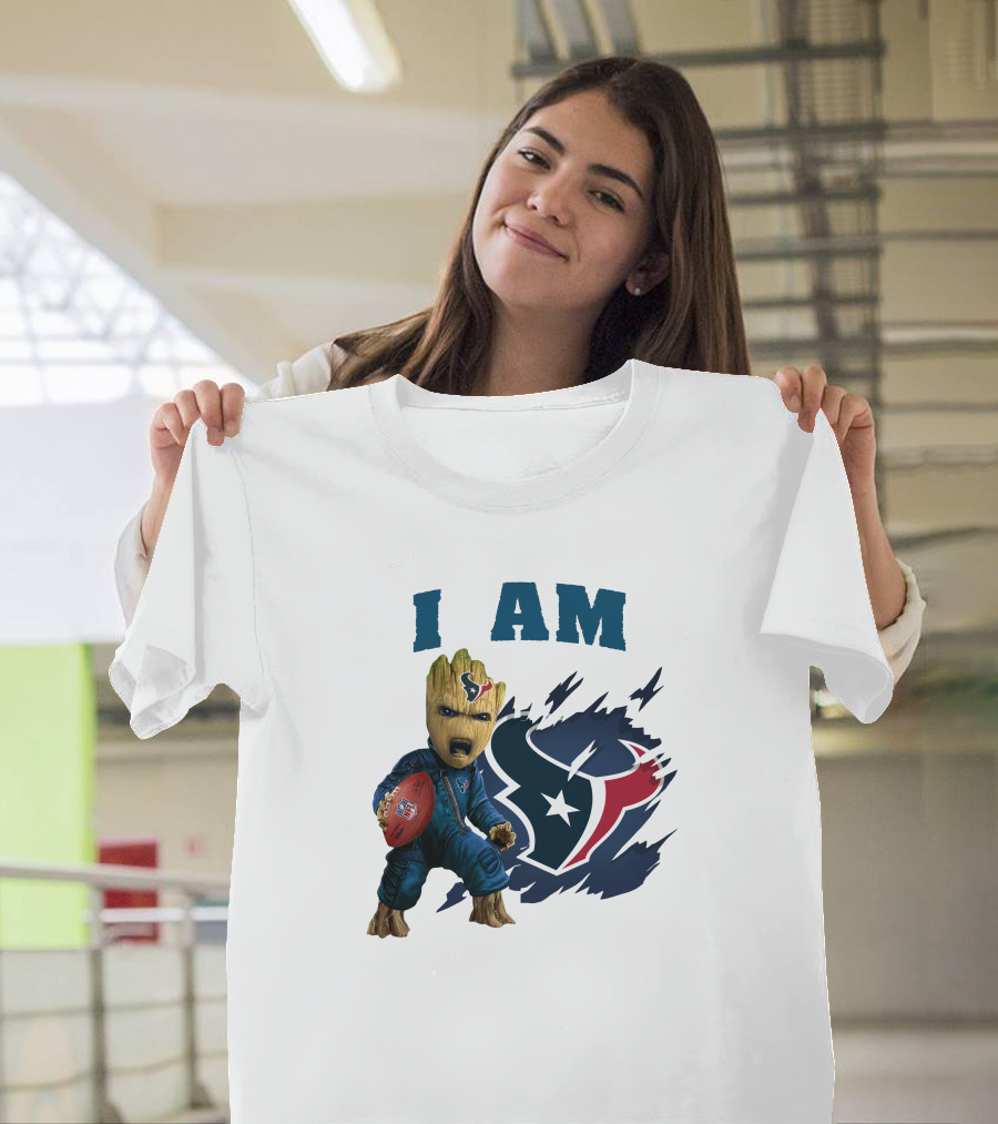 I Am Groot Houston Texans NFL Fan Gear T-Shirt