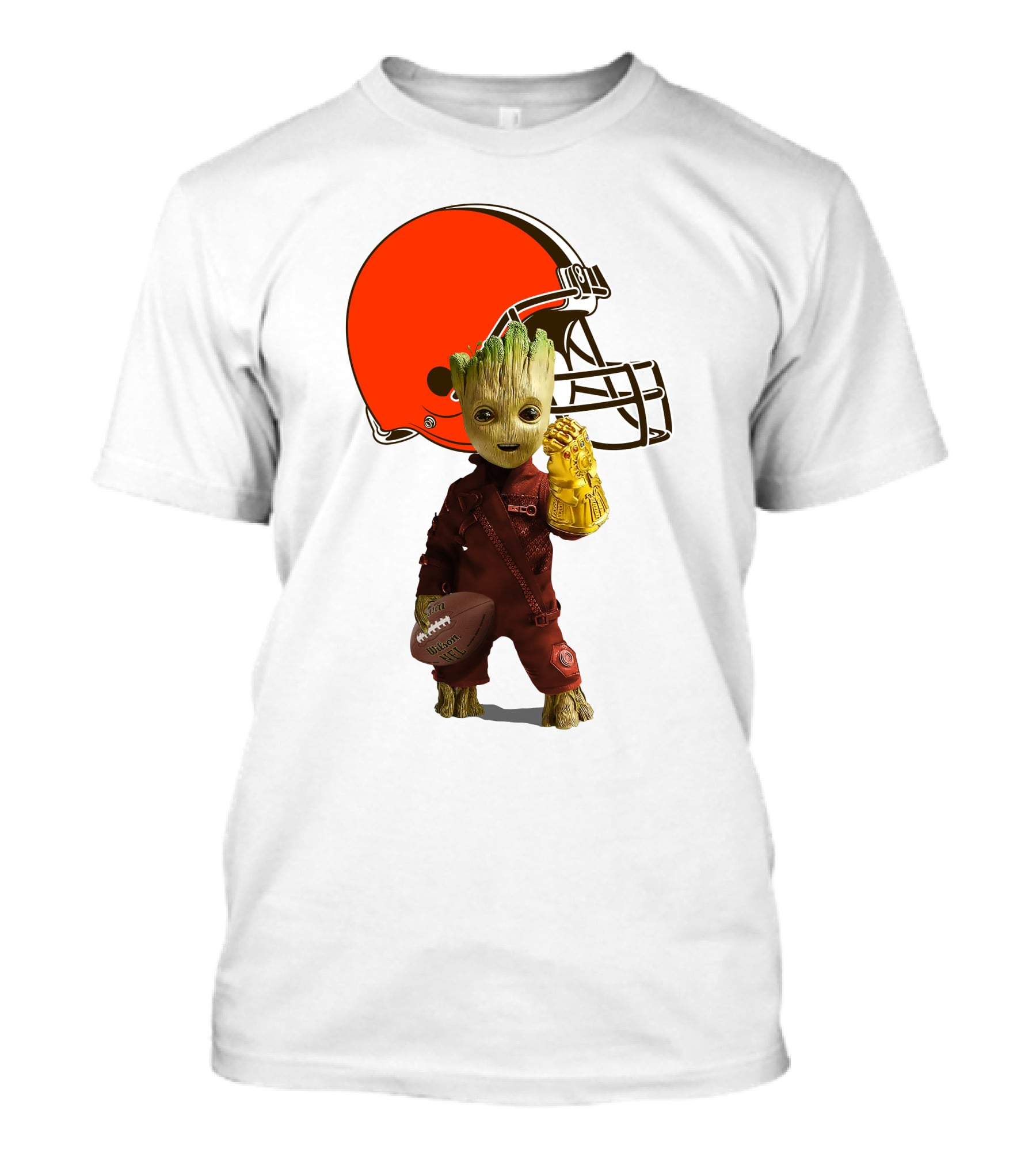 Cleveland Browns Football Groot And Infinity Gauntlet T-Shirt