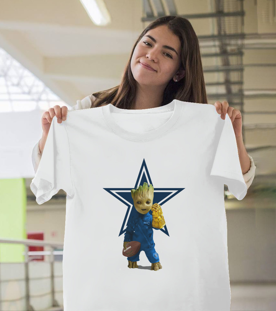 Dallas Cowboys Groot Football Infinity Gauntlet Star T-Shirt